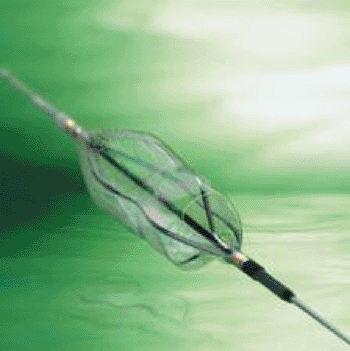 Image: The Emboshield Pro embolic protection device (Photo courtesy of Abbott Vascular).